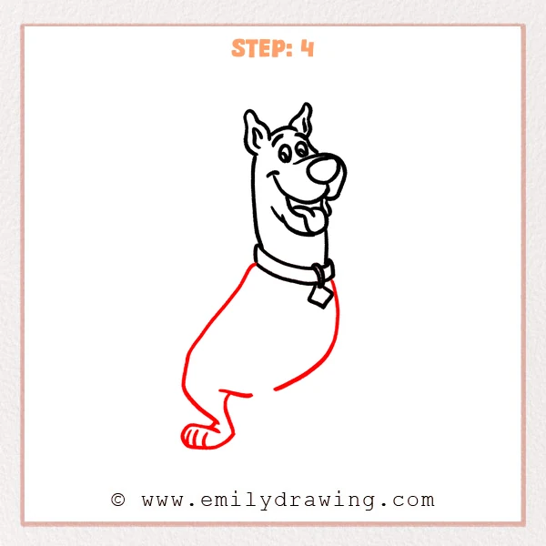 how to draw a scooby doo - Step 4